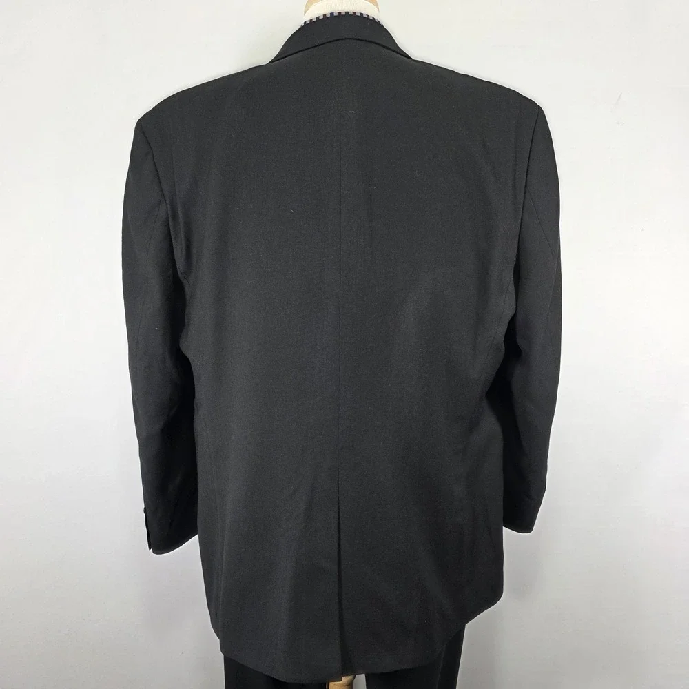 Croft & Barrow Men's Sport Coat Blazer‎ Two Button Black Poly Blend 48R Classic
